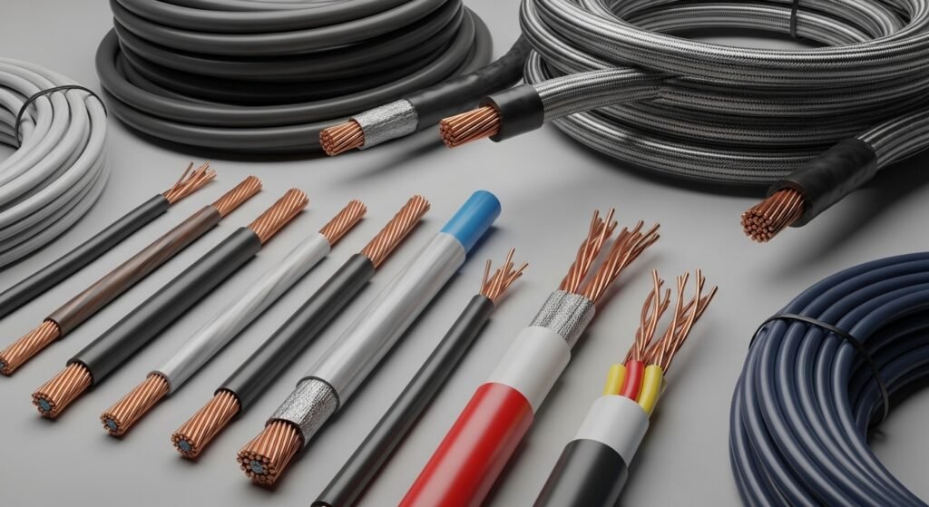 أنواع كابلات الكهرباء