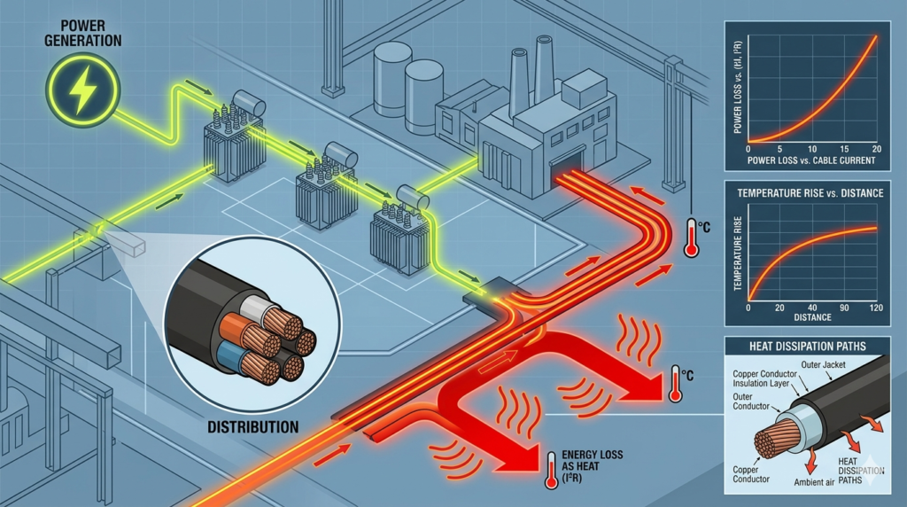 تأثير الحرارة على الكابلات الكهربائية
